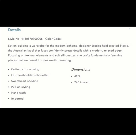 ❌SOLD❌ Anthropologie Steele Off shoulder jumpsuit - Picture 2 of 7